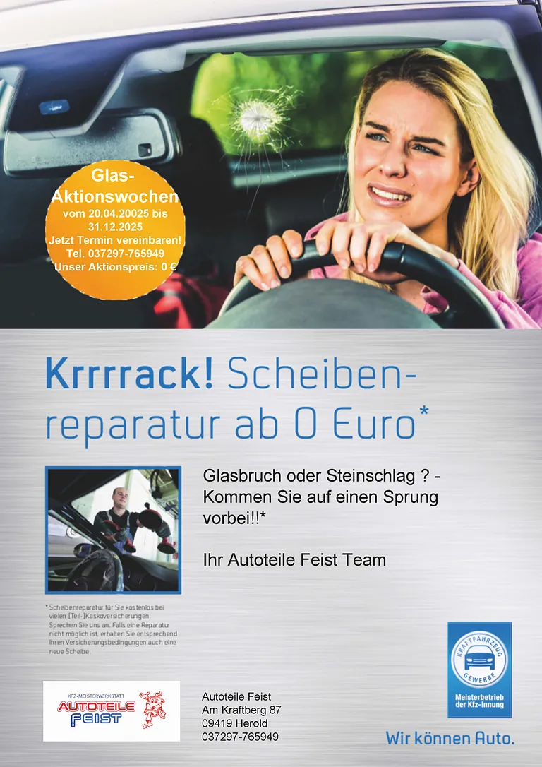Krrrrack! Scheibenreparatur ab 0€