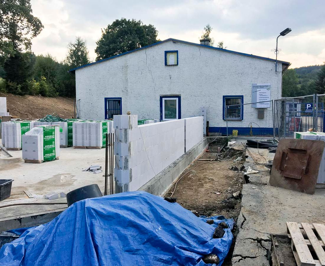 Hallenneubau von Autoteile Feist aus Thum OT Herold im Erzgebirge